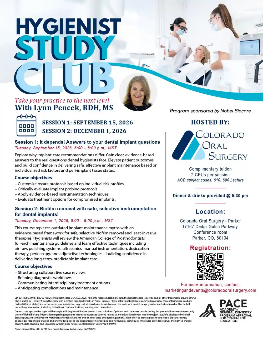 Hygenist Study Club flyer